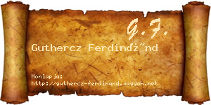 Guthercz Ferdinánd névjegykártya